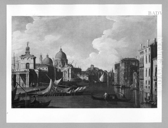 Ansicht des Canale Grande mit S. Maria della Salute Oil Painting by Canaletto
