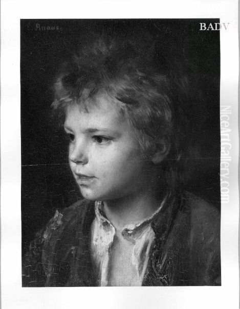 Head of a boy Oil Painting by Ludwig Knaus
