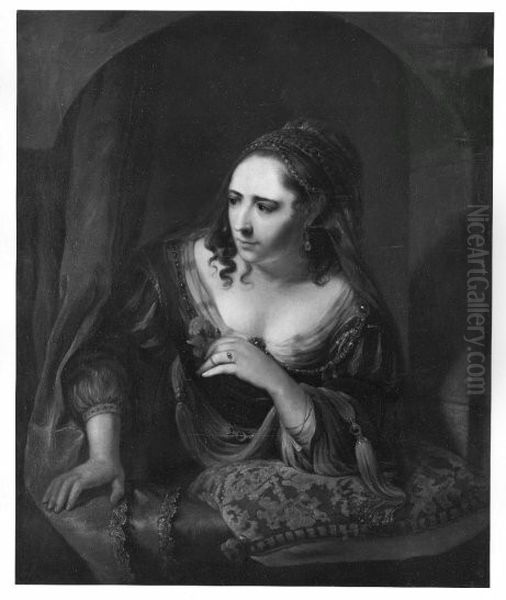 Bildnis einer Dame am Fenster Oil Painting by Ferdinand Bol