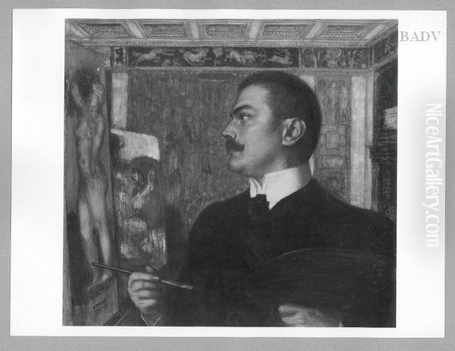 Selbstbildnis Oil Painting by Franz Stuck