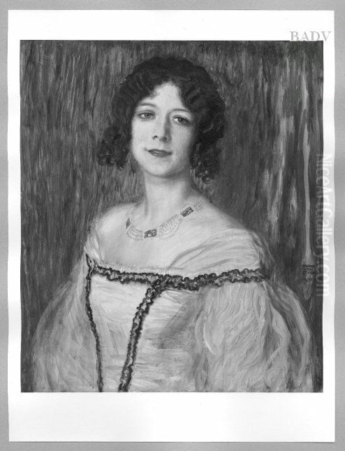 Portrait of a girl Oil Painting by Franz Stuck