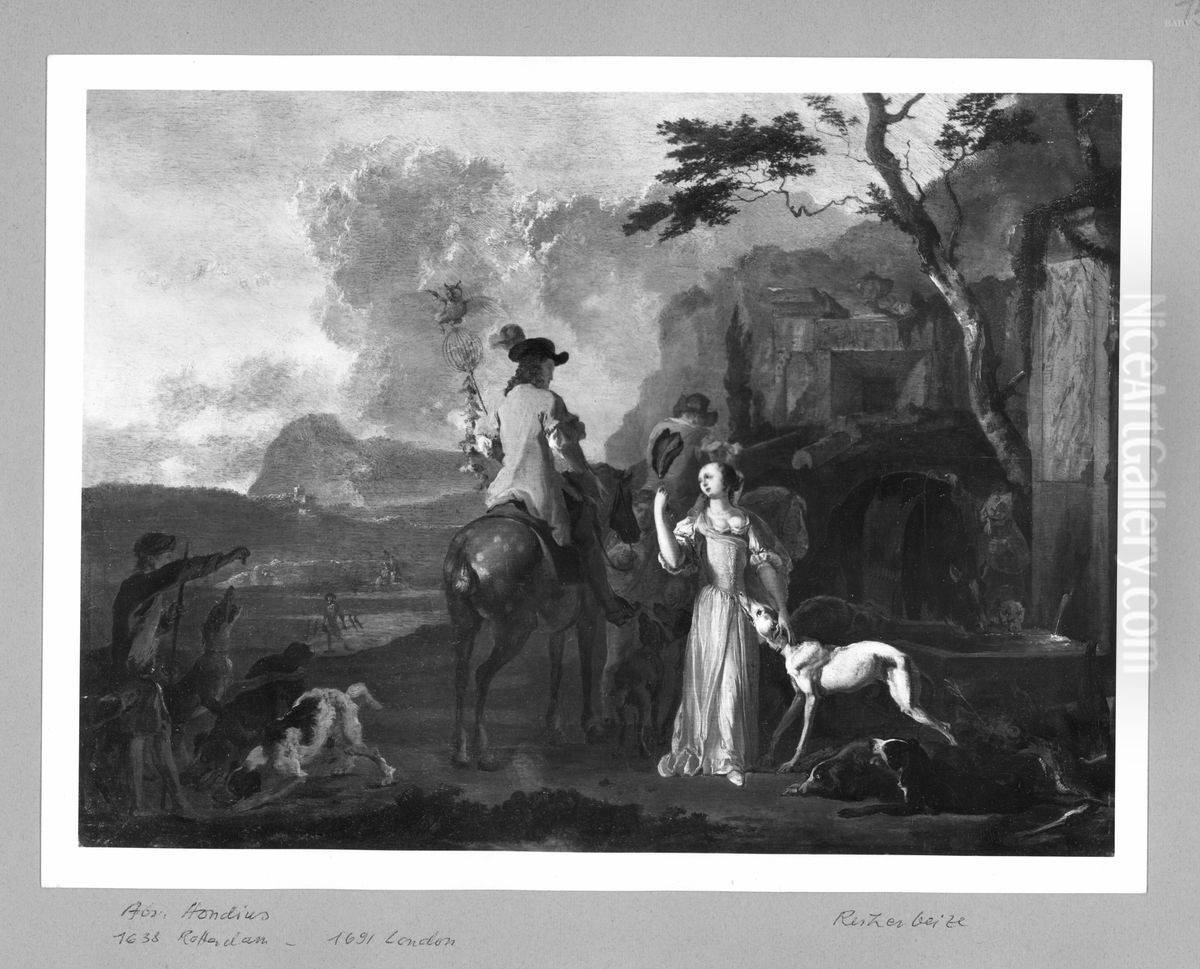 Return from hunting Oil Painting by Abraham Danielsz. Hondius