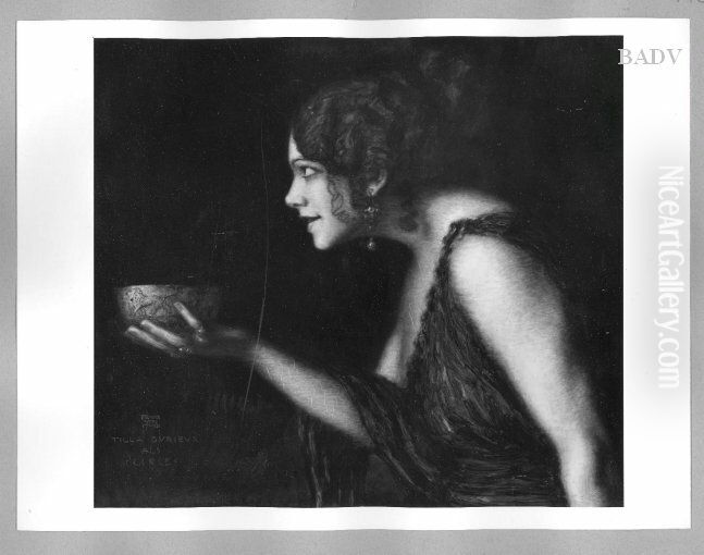 Portrat der Tilla Durieux als Circe Oil Painting by Franz Stuck