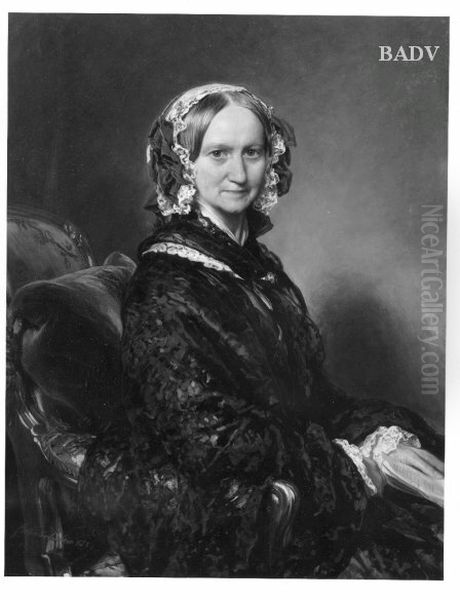 Bildnis einer alten Dame mit Spitzenmantille Oil Painting by Franz Xavier Winterhalter