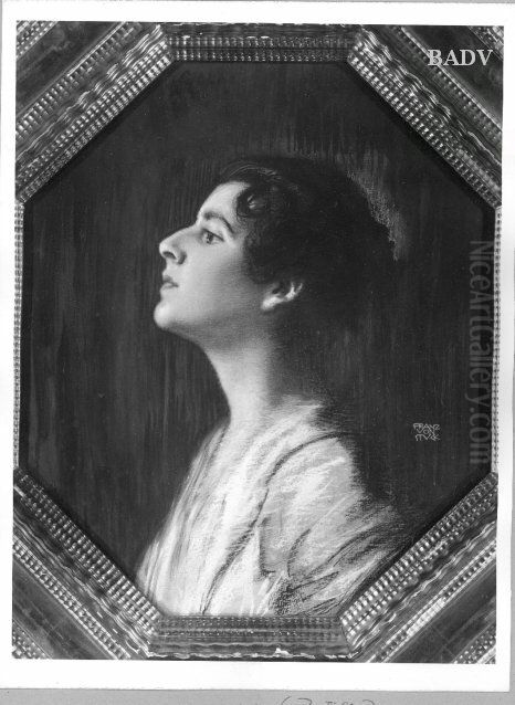 Damenportrat im Profil Oil Painting by Franz Stuck