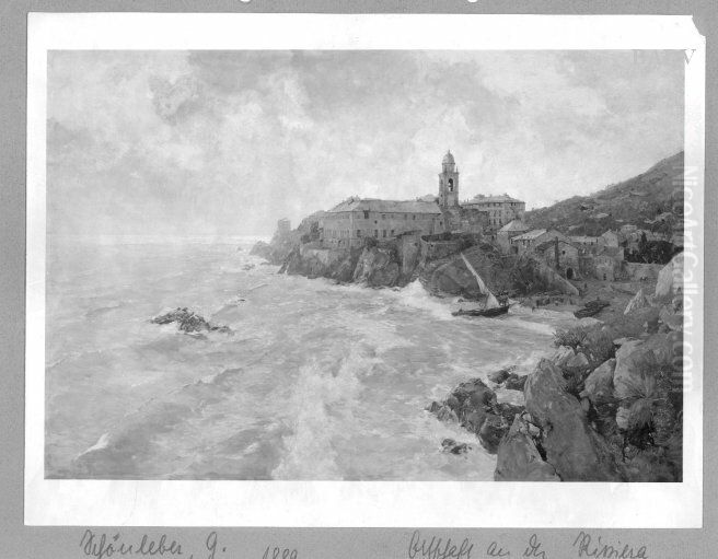 An der Kuste der Riviera Oil Painting by Gustav Schonleber