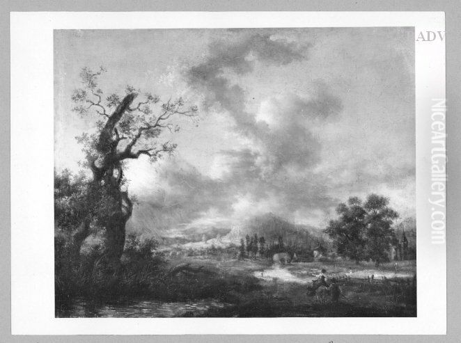 Kleine Landschaft mit Staffage Oil Painting by Louis-Gabriel Moreau