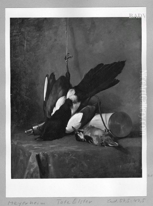 still-life-dead birds Oil Painting by Paul Friedrich Meyerheim