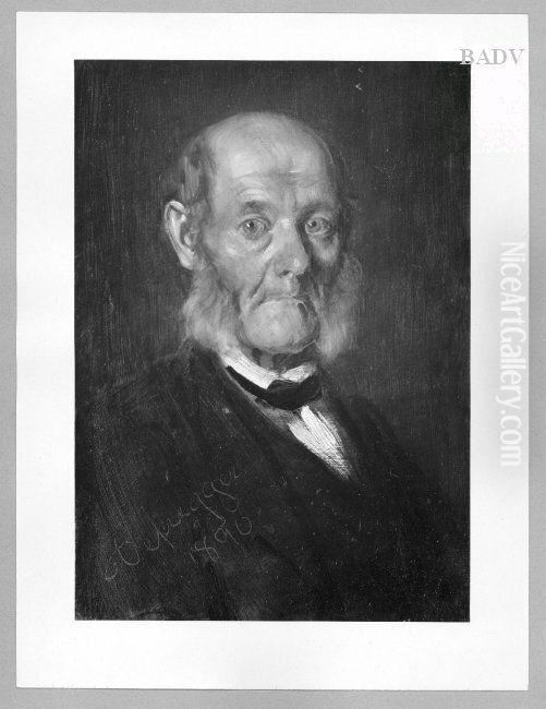 Bildnis eines Mannes mit Backenbart Oil Painting by Franz Defregger