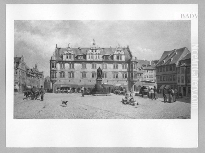market-square at Coburg Oil Painting by Jacques Carabain