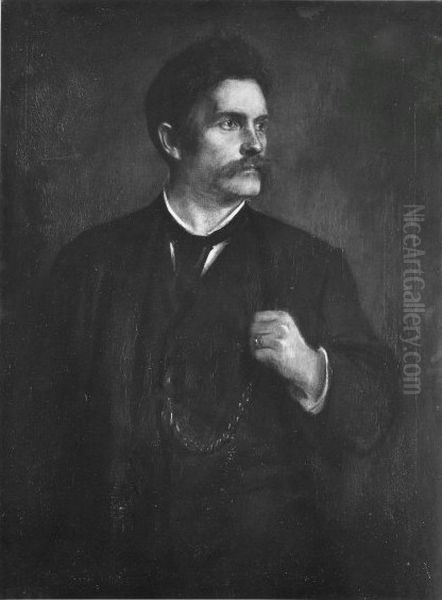 Portr. of ?Georg Hirth? Oil Painting by Lenbach Franz Von