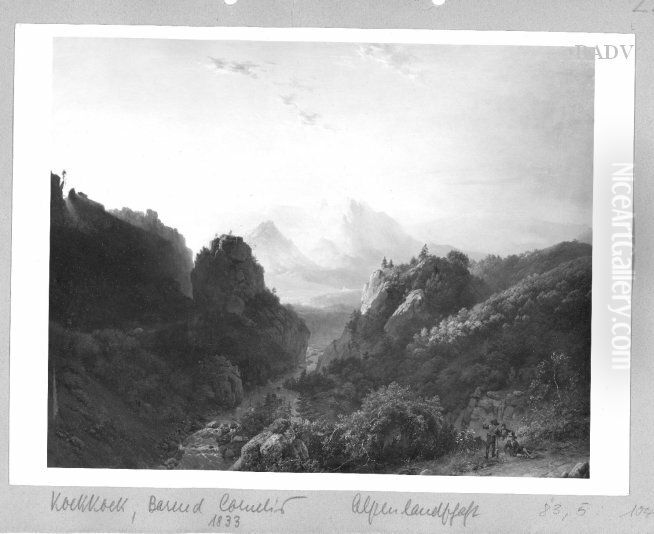 Morgendammerung im Gebirge, Sonnenuntergang Oil Painting by Barend Cornelis Koekkoek