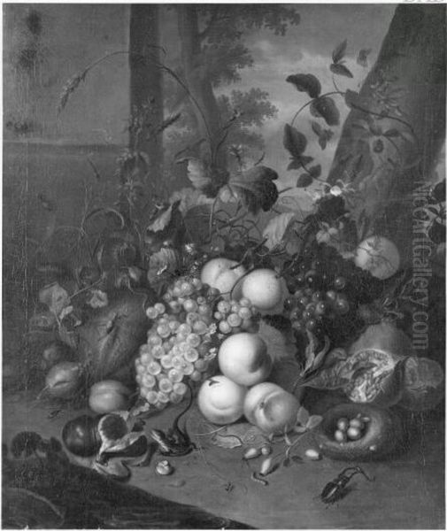 Stillife- fruits Oil Painting by Rachel Ruysch