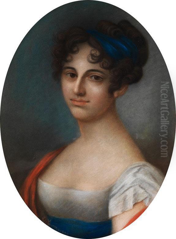 Portraitbildnis Einer Jungen Frau Oil Painting by Giuseppe Cammarano