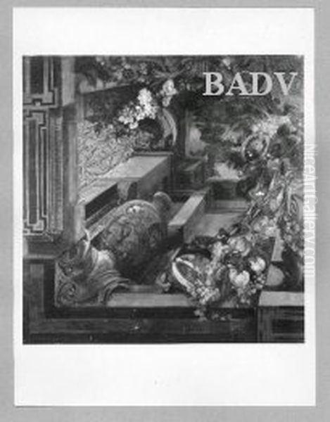 Deckengemalde in vier Teilen, Putten, Blumen und Fruchte darstellend (Nacht und Morgen) Oil Painting by Hans Makart