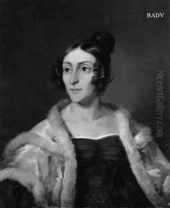 Portrat der Baronin Malinka von Heynitz geb. v. Boxberg (Clara Auguste von Boxberg, geb. von Broizem) Oil Painting by Ferdinand von Rayski