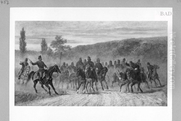 Angreifende Kavallerie Oil Painting by Teutwart Schmitson