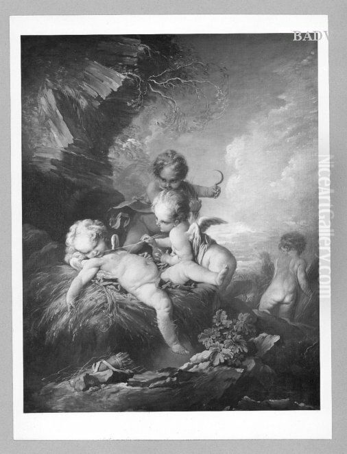 sleeping Amor Oil Painting by Francois Boucher