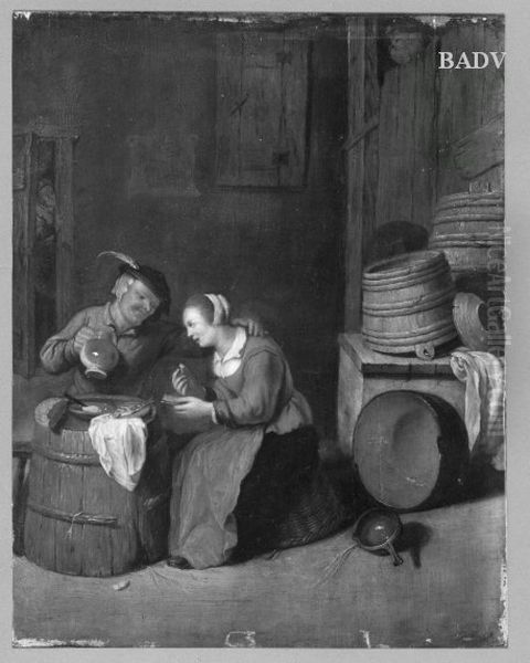 Mann und Frau beim Fruhstuck Oil Painting by Hendrik Martenszoon Sorgh