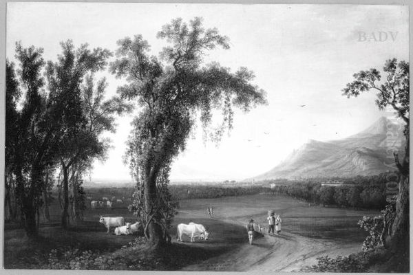 Die Ebene von Capua, von Caserta aus gesehen Oil Painting by Jacob Philipp Hackert