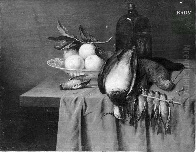 Stillleben mit toten Vogeln und Zitronen Oil Painting by Hendrik van Streek