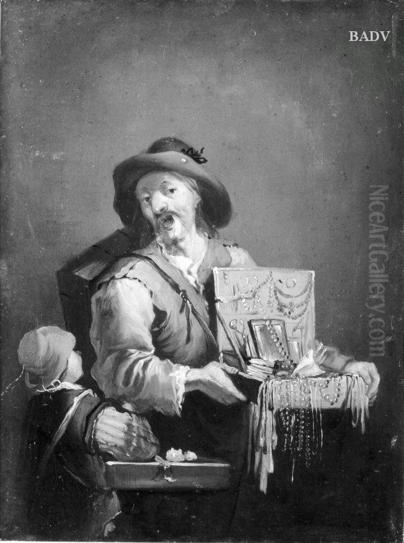 Hausierer und Kind Oil Painting by Christian Wilhelm Ernst Dietrich