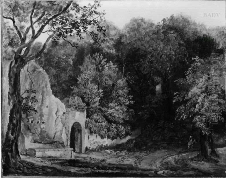 Parktor bei Rocca Priora Oil Painting by Heinrich Burkel