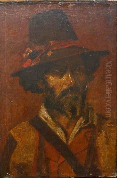 Uomo ConCappello O Brigante Oil Painting by Michele Cammarano