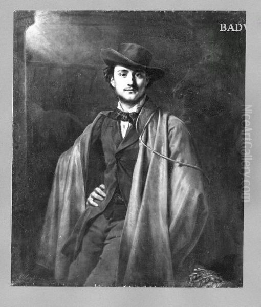 Bildnis des Malers Jessner (im Reiterkostum) Oil Painting by Carl Steffeck