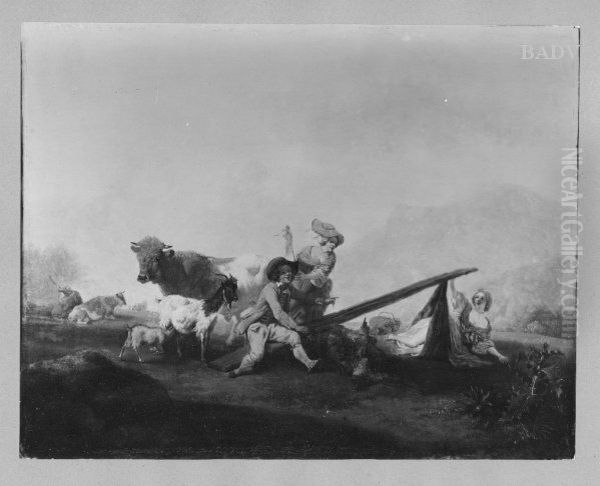 The swing Oil Painting by Jean-Louis de Marne