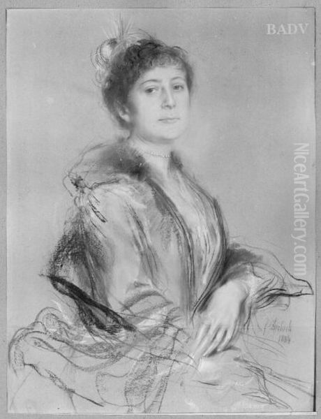 Bildnis der Grafin Korky Oil Painting by Lenbach Franz Von