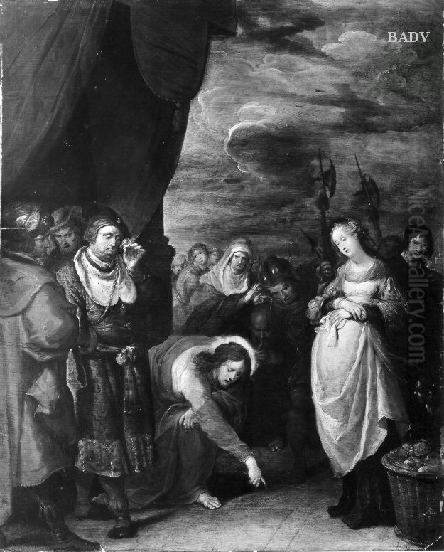 Christus und die Ehebrecherin Oil Painting by Frans Francken the Younger