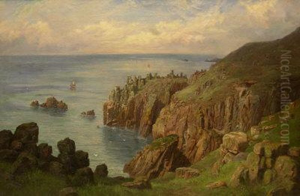 Lands End Cornwall Oil Painting by George Cammidge