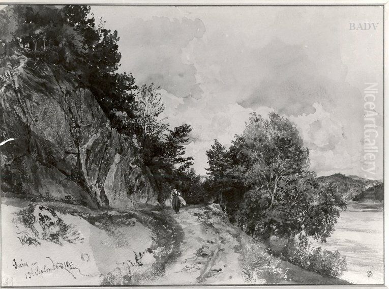 Motiv beim Grein an der Donau Oil Painting by Rudolf von Alt