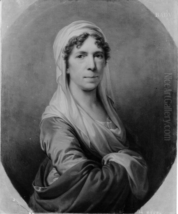Bildnis einer alteren Dame mit weissem Shawl (Frau des Burgermeisters Wohlleben) Oil Painting by Johann Baptist von Lampi the Elder