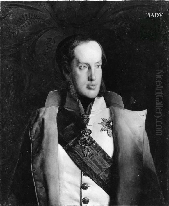 Bildnis des Erzherzoges Johann von Osterreich in Uniform Oil Painting by Ferdinand Georg Waldmuller