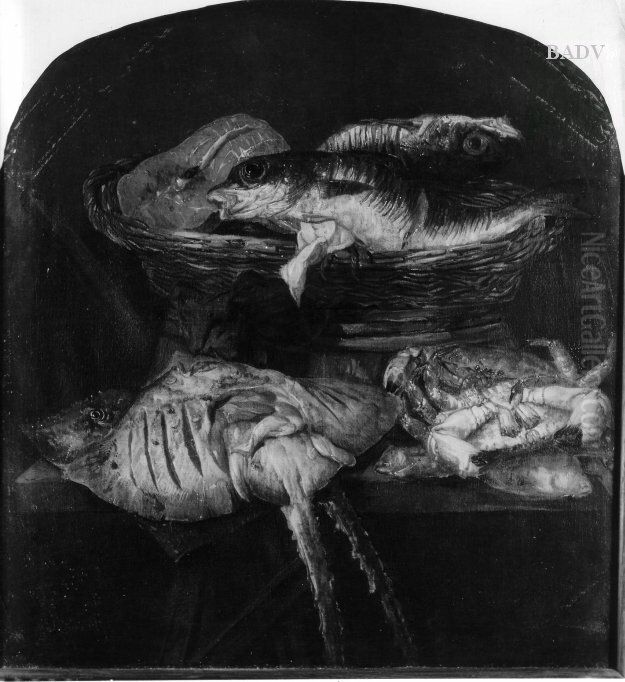 Fischstillleben mit Taschenkrebsen Oil Painting by Abraham Van Beijeren