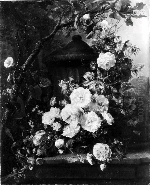 Blumenstuck Oil Painting by Gerardina Jacoba van de Sande Bakhuyzen