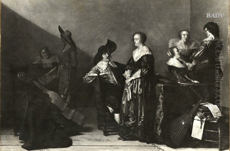 Musikalische Gesellschaft Oil Painting by Pieter Codde