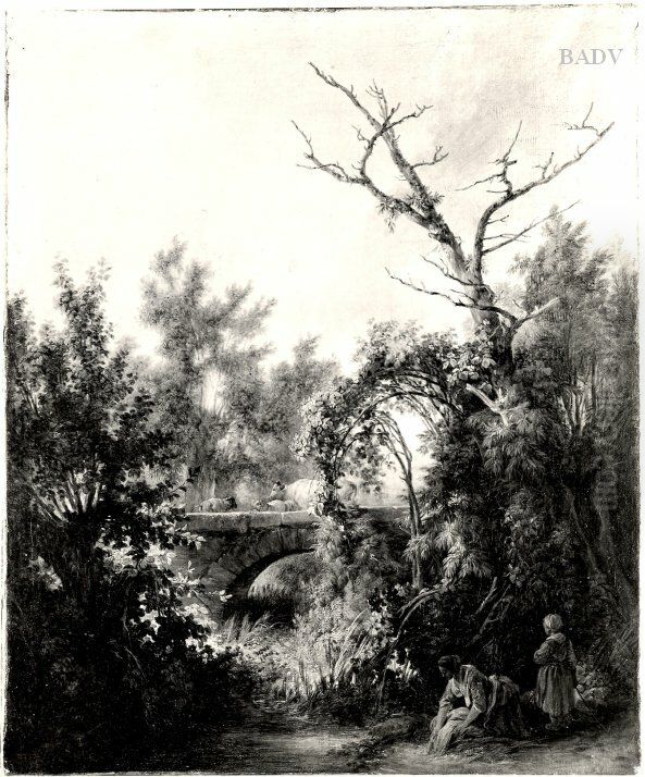 Portrait of an old man with spectacles Oil Painting by Jean-Baptiste Huet