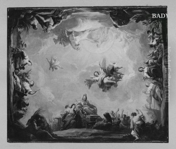 Entwurf zu einem Deckengemalde Oil Painting by Francois Lemoyne