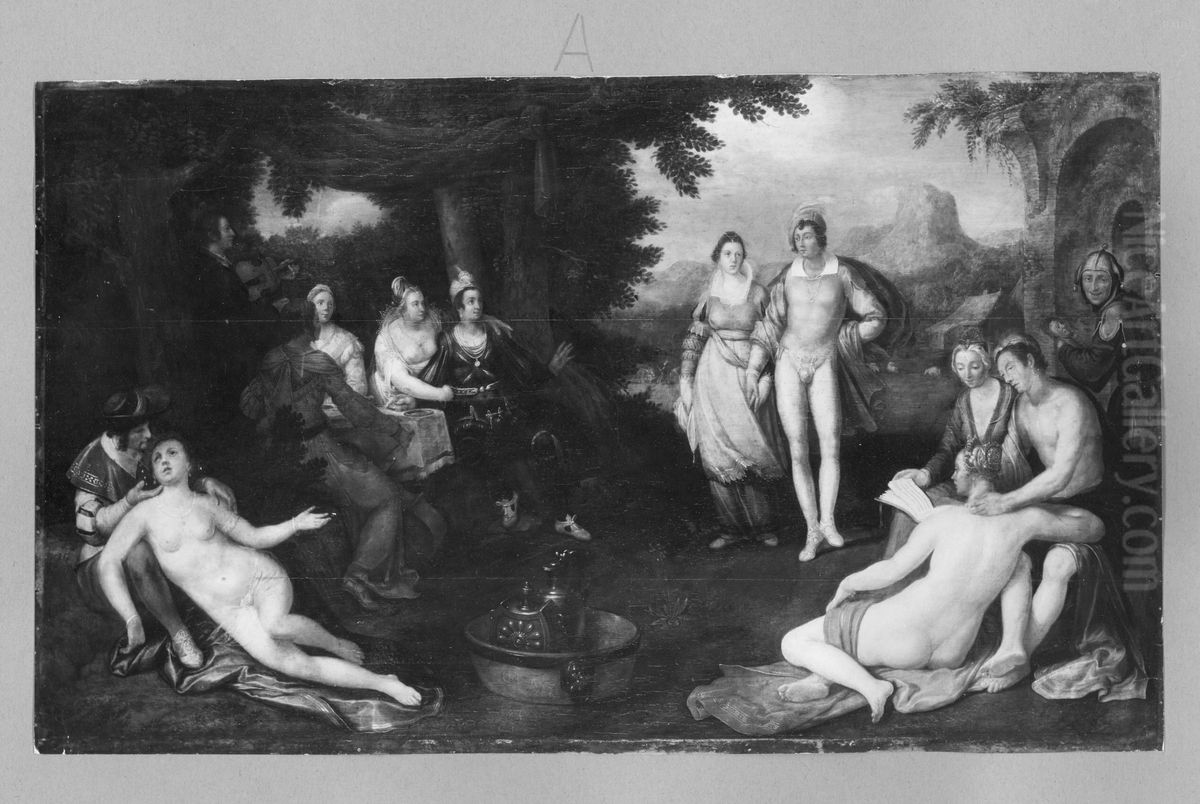 13-14) Oil Painting by Cornelis van Haarlem