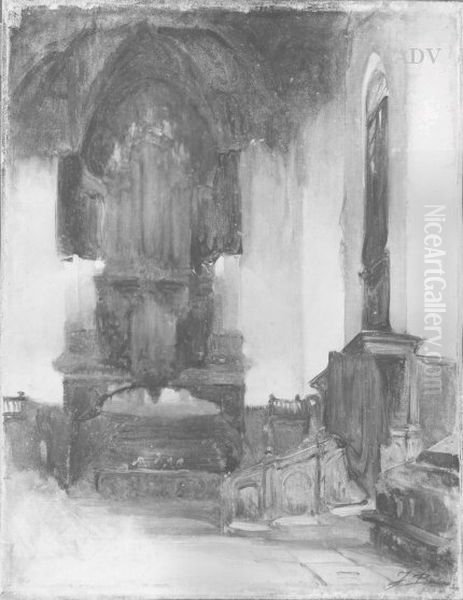 Inneres der Niewe Kerk im Haag Oil Painting by Johannes Bosboom