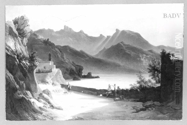 Italien Landscape Oil Painting by Jean-Victor Bertin