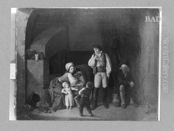 a family -scene Oil Painting by Louis-Leopold Boilly