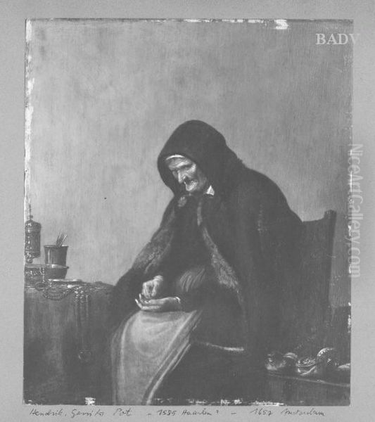 Old Woman counting coins Oil Painting by Hendrik Gerritsz Pot