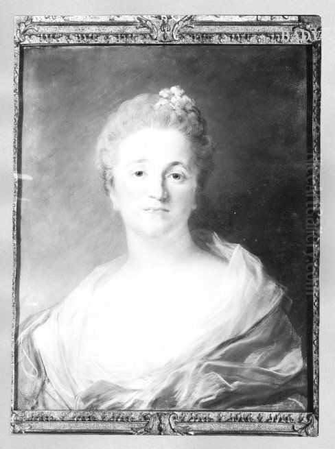 Brustbild der Mme. Michel de Grilleau Oil Painting by Jean-Baptiste Perronneau