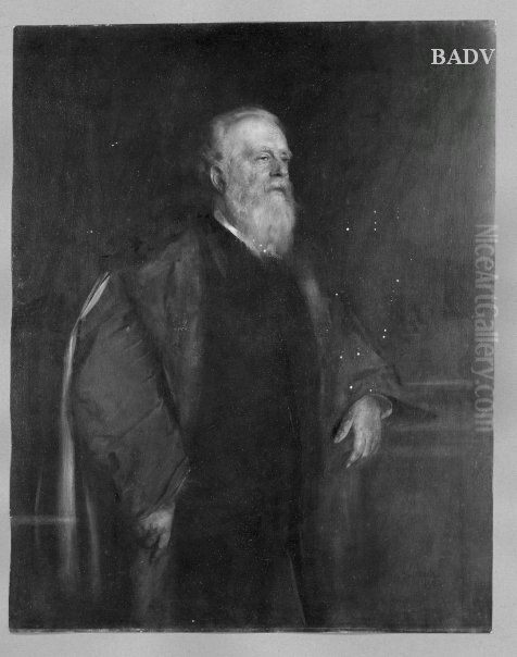 Bildnis eines Herren mit Pelzmantel Oil Painting by Lenbach Franz Von