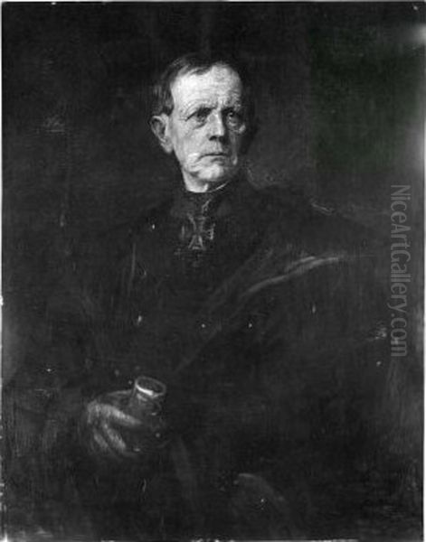 Moltke Oil Painting by Lenbach Franz Von