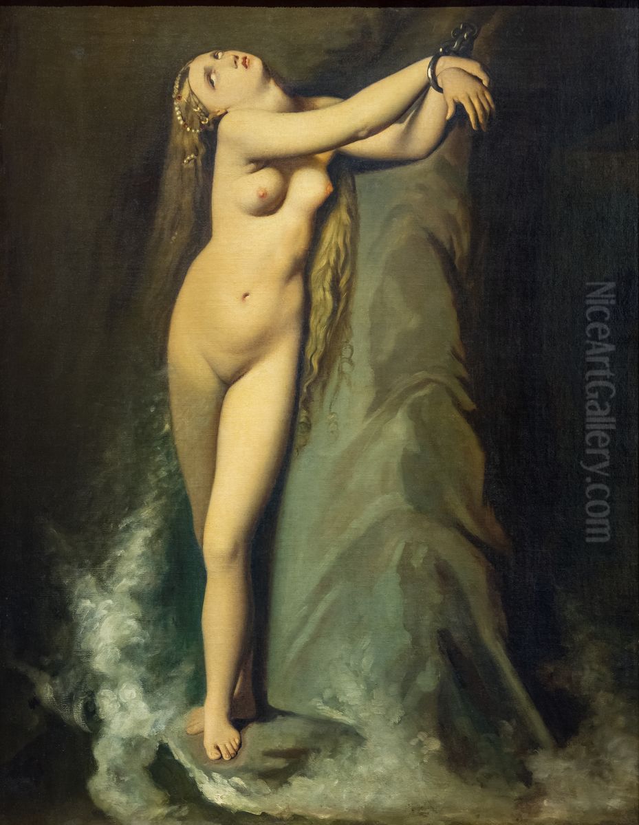 Study forRoger delivering AngeliqueFrancais:Etude pourRoger delivrant AngeliqueItaliano:Studio perRoger consegna Angelique Oil Painting by Jean Auguste Dominique Ingres